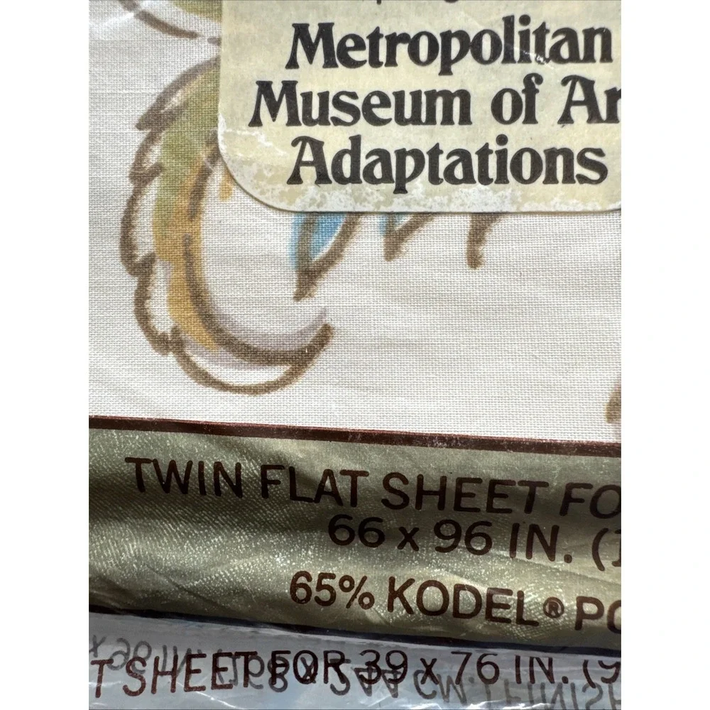 Springmaid Twin Bed Sheet Flat Metropolitan Museum of Art Newburyport USA Made